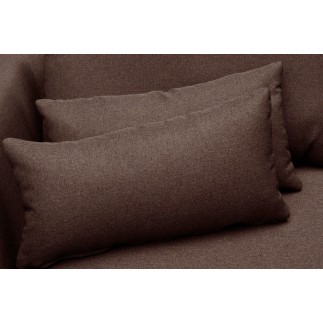 Canapé d'angle en tissu luxe 5 places, BERGAMO, marron, angle droit (vu de face)