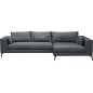 Canapé d'angle en tissu luxe 5 places, BERGAMO, gris foncé, angle droit (vu de face)