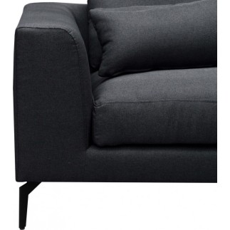 Canapé d'angle en tissu luxe 5 places, BERGAMO, gris foncé, angle droit (vu de face)