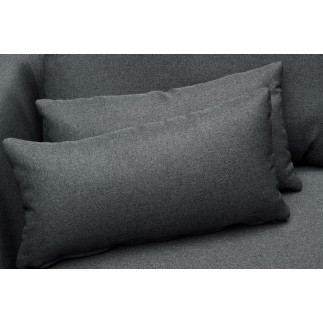 Canapé d'angle en tissu luxe 5 places, BERGAMO, gris foncé, angle droit (vu de face)