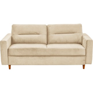 Canapé 3 places convertible en velours de luxe ATHENES, beige