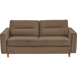 Canapé 3 places convertible en velours de luxe ATHENES, marron