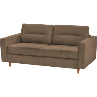 Canapé 3 places convertible en velours de luxe ATHENES, marron