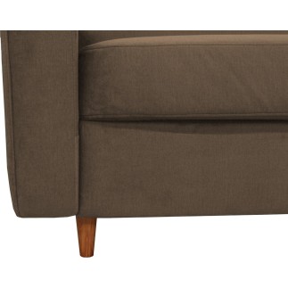 Canapé 3 places convertible en velours de luxe ATHENES, marron