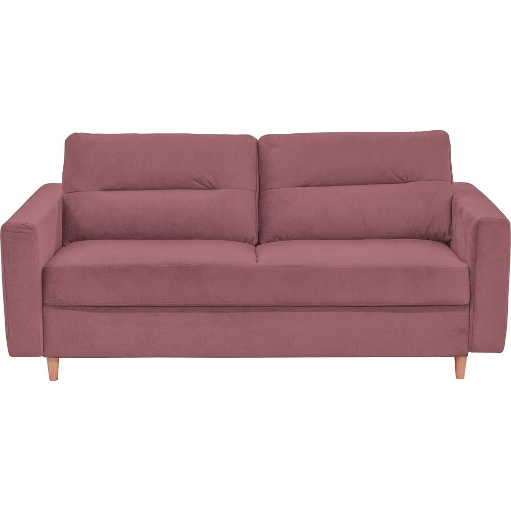 Canapé 3 places convertible en velours de luxe ATHENES, rose pale Canapé 3 places convertible en velours de luxe ATHENES, rose pale