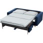 Canapé 3 places convertible en velours de luxe ATHENES, bleu foncé