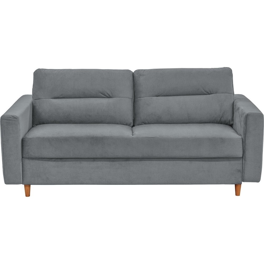 Canapé 3 places convertible en velours de luxe ATHENES, gris Canapé 3 places convertible en velours de luxe ATHENES, gris