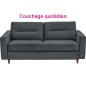 Canapé 3 places convertible en velours de luxe ATHENES, gris foncé Canapé 3 places convertible en velours de luxe ATHENES, gris foncé