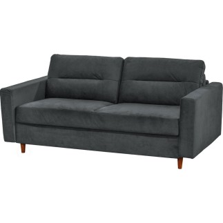 Canapé 3 places convertible en velours de luxe ATHENES, gris foncé