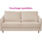 Canapé 3 places convertible en velours de luxe LISA, beige Canapé 3 places convertible en velours de luxe LISA, beige