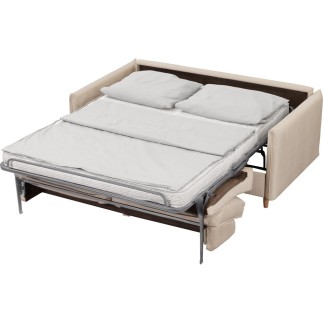 Canapé 3 places convertible en velours de luxe LISA, beige