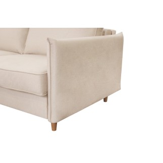 Canapé 3 places convertible en velours de luxe LISA, beige