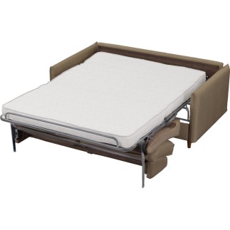 Canapé 3 places convertible en velours de luxe LISA, marron