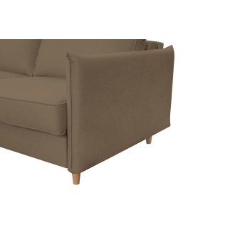 Canapé 3 places convertible en velours de luxe LISA, marron