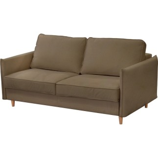 Canapé 3 places convertible en velours de luxe LISA, marron