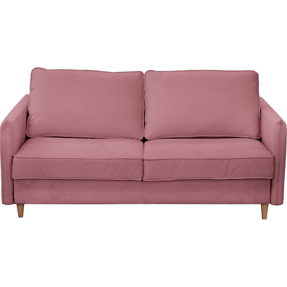 Canapé 3 places convertible en velours de luxe LISA, rose pale Canapé 3 places convertible en velours de luxe LISA, rose pale