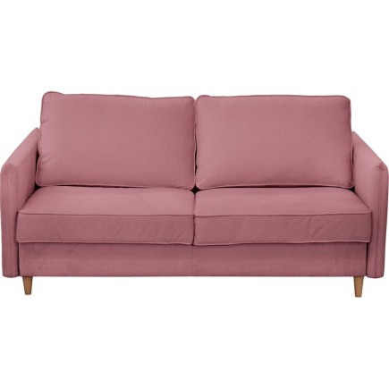 Canapé 3 places convertible en velours de luxe LISA, rose pale