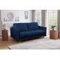 Canapé 3 places convertible en velours de luxe LISA, bleu foncé, usage quotidien Canapé 3 places convertible en velours de luxe LISA, bleu foncé, usage quotidien