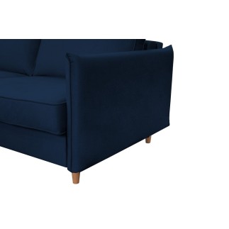 Canapé 3 places convertible en velours de luxe LISA, bleu foncé, usage quotidien