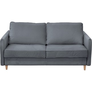 Canapé 3 places convertible en velours de luxe LISA, gris
