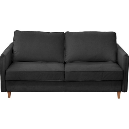Canapé 3 places convertible en velours de luxe LISA, gris anthracite