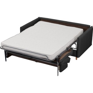 Canapé 3 places convertible en velours de luxe LISA, gris anthracite