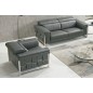 Ensemble Canapé 2 places et 1 fauteuil en cuir italien buffle , BOLZANO, gris foncé Ensemble Canapé 2 places et 1 fauteuil en cuir italien buffle , BOLZANO, gris foncé