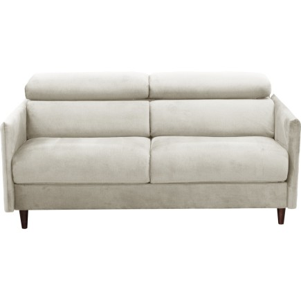 Canapé 3 places convertible en velours de luxe LOIC, beige