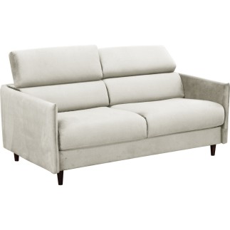 Canapé 3 places convertible en velours de luxe LOIC, beige