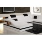 Canapé d'angle en cuir italien 8 places PERFECT, blanc et noir, angle droit Canapé d'angle en cuir italien 8 places PERFECT, blanc et noir, angle droit