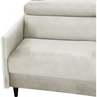 Canapé 3 places convertible en velours de luxe LOIC, beige