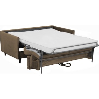 Canapé 3 places convertible en velours de luxe LOIC, marron