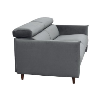 Canapé 3 places convertible en velours de luxe LOIC, gris