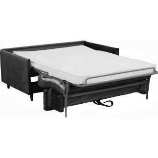 Canapé 3 places convertible en velours de luxe LOIC, Gris anthracite