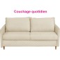 Canapé 3 places convertible en velours de luxe SANREMO, couchage quotidien, beige Canapé 3 places convertible en velours de luxe SANREMO, couchage quotidien, beige