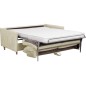 Canapé 3 places convertible en velours de luxe SANREMO, couchage quotidien, beige Canapé 3 places convertible en velours de luxe SANREMO, couchage quotidien, beige