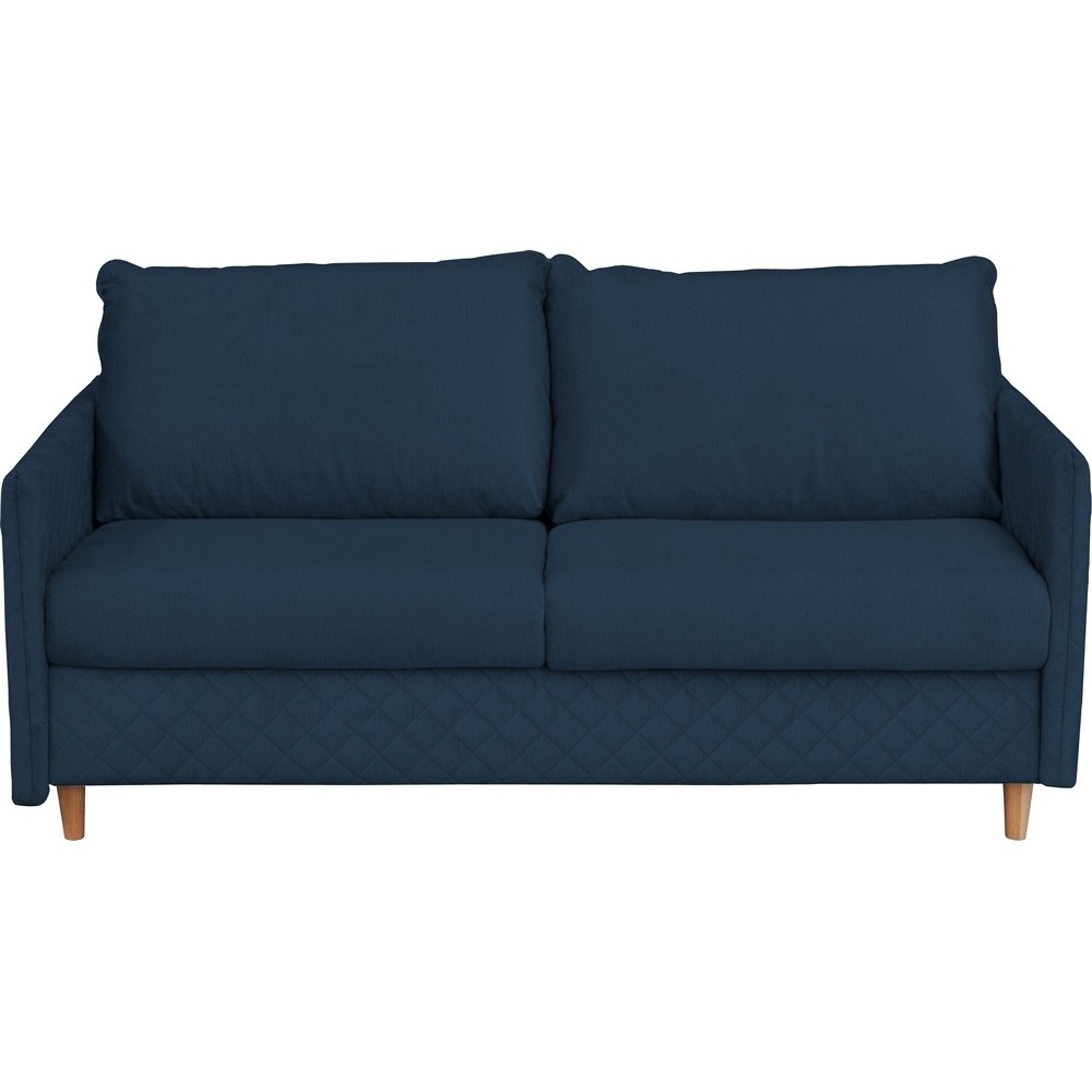 Canapé 3 places convertible en velours de luxe SANREMO, couchage quotidien, bleu foncé Canapé 3 places convertible en velours de luxe SANREMO, couchage quotidien, bleu foncé