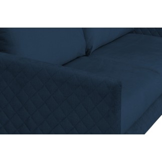 Canapé 3 places convertible en velours de luxe SANREMO, couchage quotidien, bleu foncé