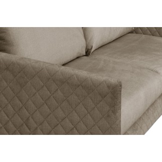 Canapé 3 places convertible en velours de luxe SANREMO, couchage quotidien, marron