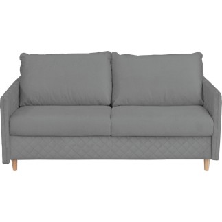 Canapé 3 places convertible en velours de luxe SANREMO, couchage quotidien, gris