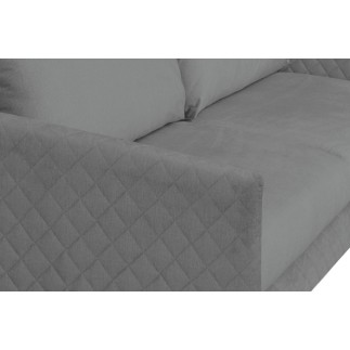 Canapé 3 places convertible en velours de luxe SANREMO, couchage quotidien, gris