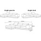 Canapé d'angle BRINDISI en tissu haut de gamme, 5 places, gris, angle droit Canapé d'angle BRINDISI en tissu haut de gamme, 5 places, gris, angle droit
