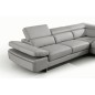 Canapé d'angle, en cuir italien 5/6 places GUCI, gris clair angle droit Canapé d'angle, en cuir italien 5/6 places GUCI, gris clair angle droit