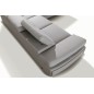 Canapé d'angle, en cuir italien 5/6 places GUCI, gris clair angle droit Canapé d'angle, en cuir italien 5/6 places GUCI, gris clair angle droit