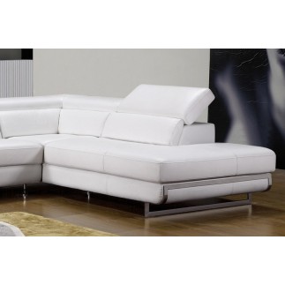 Canapé d'angle, en cuir italien 5/6 places GUCI, blanc angle droit