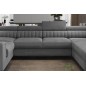 - Canapé d'angle convertible, LOUCA VELOURS Luxe, 7/8 places, gris , accoudoir gauche (vu de face) - Canapé d'angle convertible, LOUCA VELOURS Luxe, 7/8 places, gris , accoudoir gauche (vu de face)