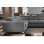 - Canapé d'angle convertible, LOUCA VELOURS Luxe, 7/8 places, gris , accoudoir gauche (vu de face) - Canapé d'angle convertible, LOUCA VELOURS Luxe, 7/8 places, gris , accoudoir gauche (vu de face)