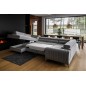 Canapé d'angle convertible LOUCA VELOURS Luxe, 7/8 places, gris , accoudoir droit (vu de face) Canapé d'angle convertible LOUCA VELOURS Luxe, 7/8 places, gris , accoudoir droit (vu de face)