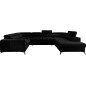 Canapé d'angle convertible, LOUCA VELOURS Luxe, 7/8 places, NOIR, accoudoir gauche (vu de face) Canapé d'angle convertible, LOUCA VELOURS Luxe, 7/8 places, NOIR, accoudoir gauche (vu de face)