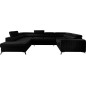 Canapé d'angle convertible LOUCA VELOURS Luxe, 7/8 places, NOIR, accoudoir droit (vu de face) Canapé d'angle convertible LOUCA VELOURS Luxe, 7/8 places, NOIR, accoudoir droit (vu de face)